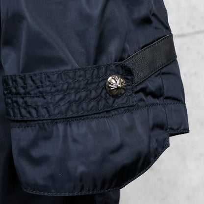 CHROME HEARTS PUDDLES Leather CH Cross Coat Black Size M