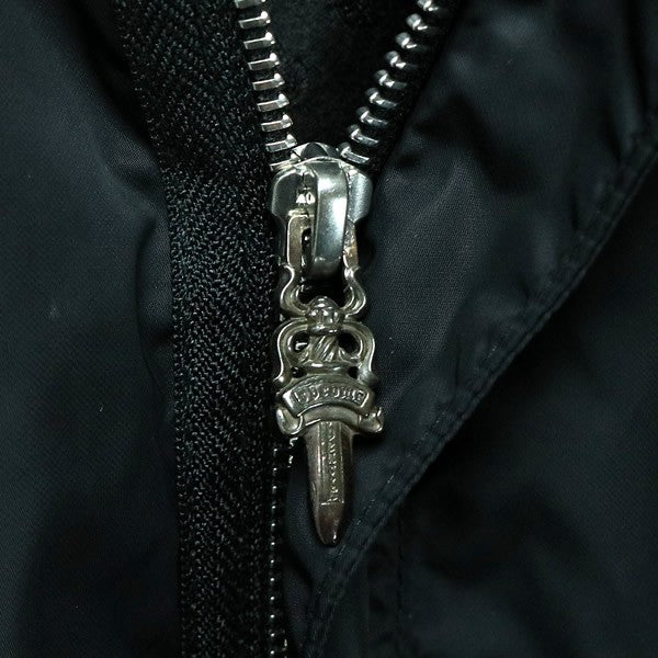 CHROME HEARTS PUDDLES Leather CH Cross Coat Black Size M