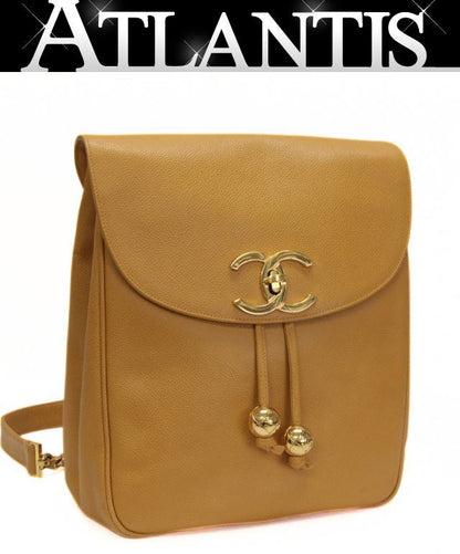 CHANEL Yellow Caviar Large Coco Backpack Bag Size ONE SIZE