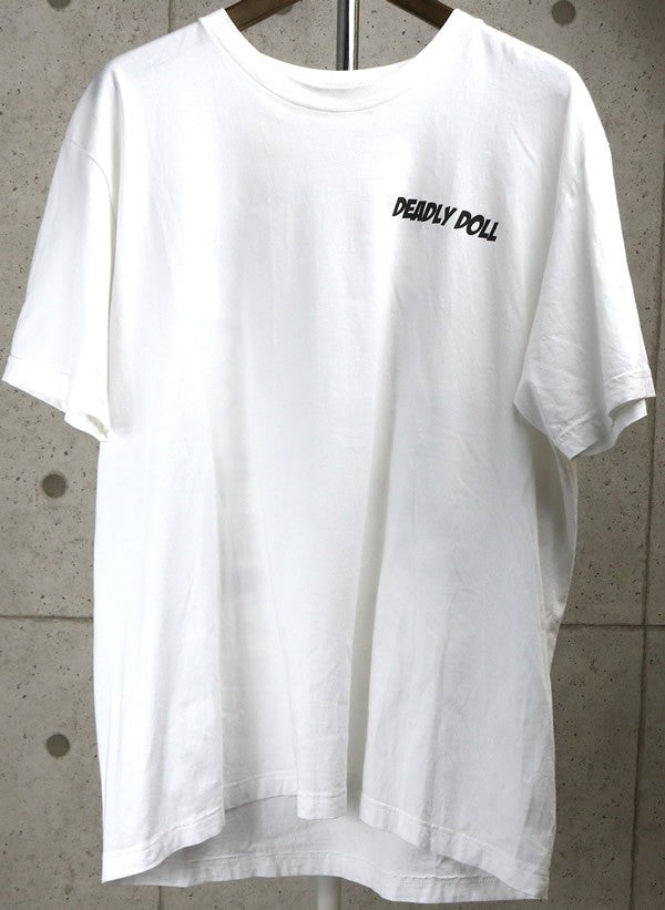 DEADLY DOLL Jesse Jo Stark Print White T-Shirt Size XL