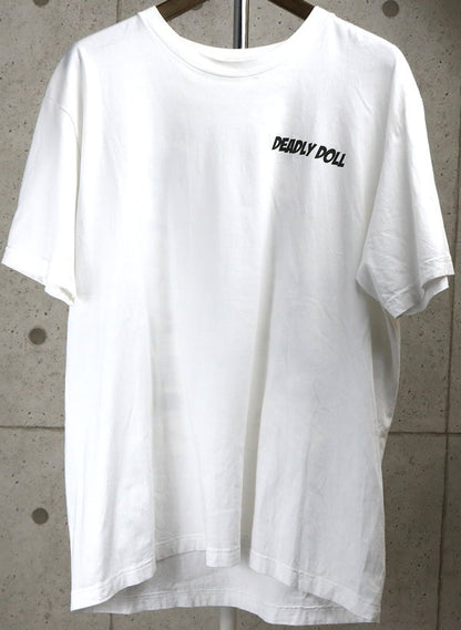 DEADLY DOLL Jesse Jo Stark Print White T-Shirt Size XL