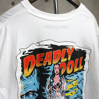 DEADLY DOLL Jesse Jo Stark Print White T-Shirt Size XL