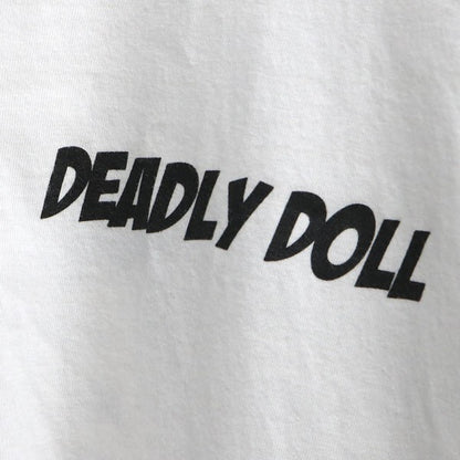 DEADLY DOLL Jesse Jo Stark Print White T-Shirt Size XL