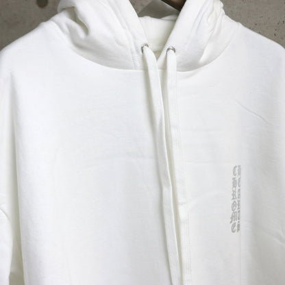 CHROME HEARTS Old English Logo Pullover Hoodie White Size XL