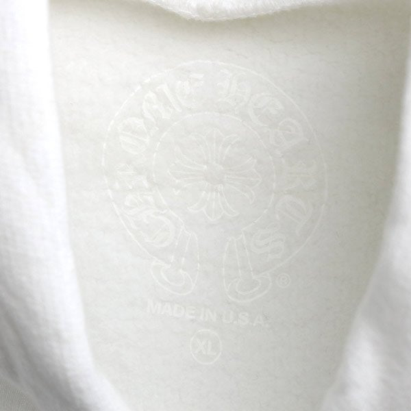 CHROME HEARTS Old English Logo Pullover Hoodie White Size XL