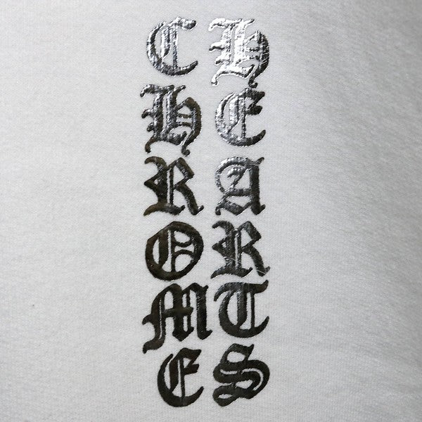 CHROME HEARTS Old English Logo Pullover Hoodie White Size XL