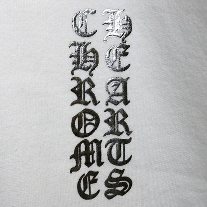 CHROME HEARTS Old English Logo Pullover Hoodie White Size XL