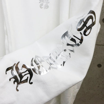 CHROME HEARTS Old English Logo Pullover Hoodie White Size XL