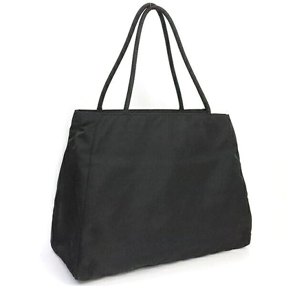 PRADA Triangle Logo Nylon Tote Bag Black Size ONE SIZE