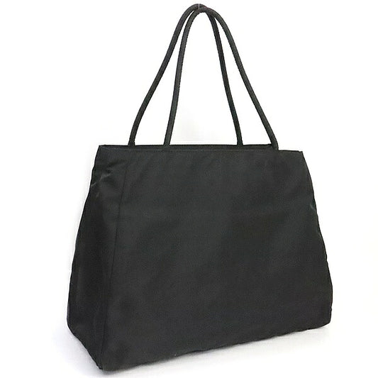 PRADA Triangle Logo Nylon Tote Bag Black Size ONE SIZE