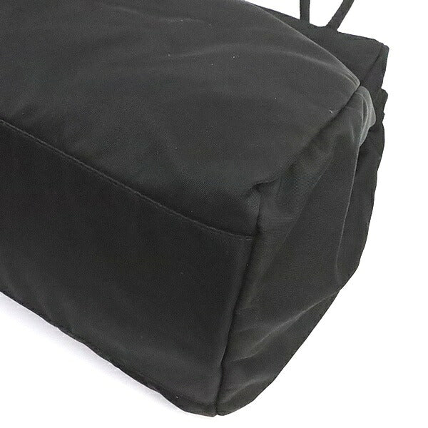 PRADA Triangle Logo Nylon Tote Bag Black Size ONE SIZE