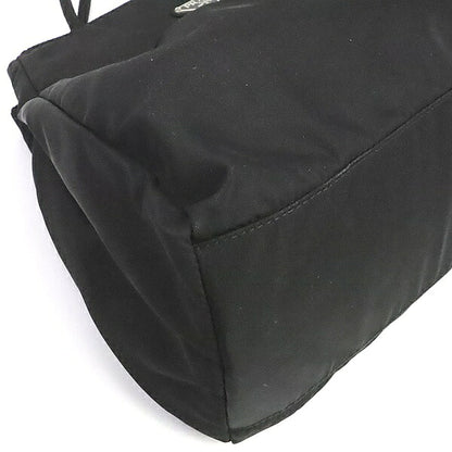 PRADA Triangle Logo Nylon Tote Bag Black Size ONE SIZE