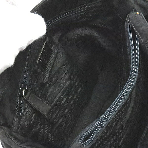 PRADA Triangle Logo Nylon Tote Bag Black Size ONE SIZE