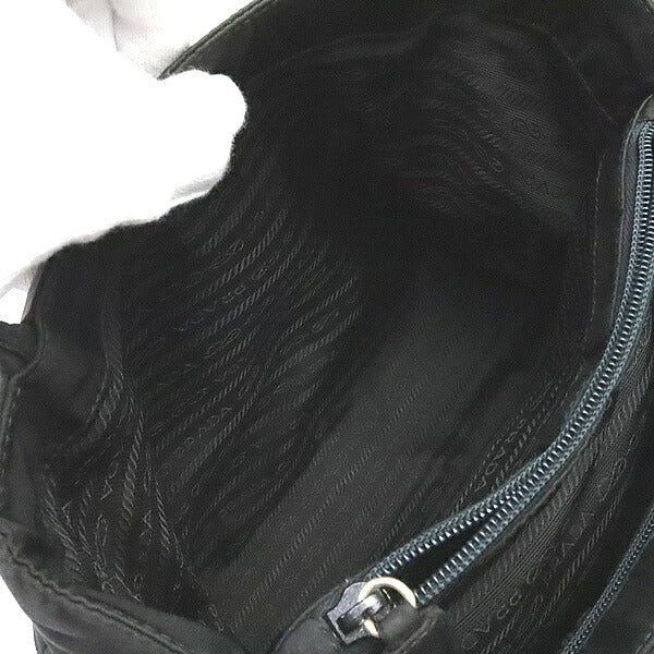 PRADA Triangle Logo Nylon Tote Bag Black Size ONE SIZE