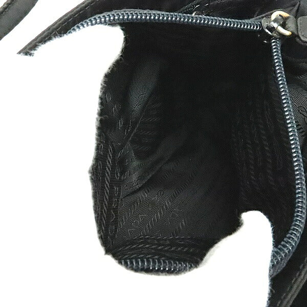 PRADA Triangle Logo Nylon Tote Bag Black Size ONE SIZE