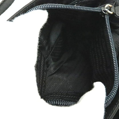 PRADA Triangle Logo Nylon Tote Bag Black Size ONE SIZE