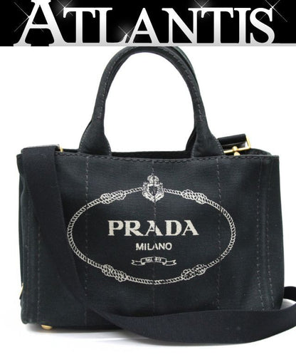 PRADA Canapa Mini Canvas 2WAY Tote Bag Size ONE SIZE