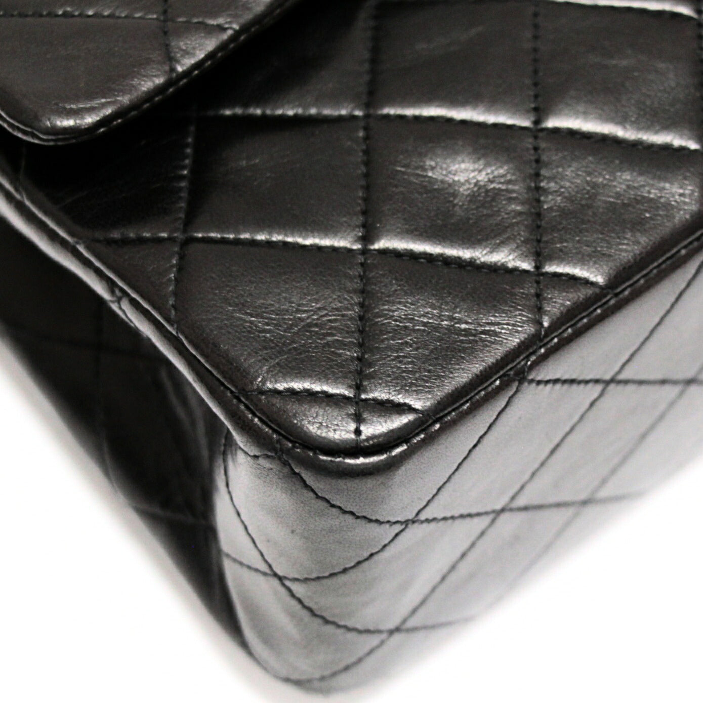 CHANEL Matelasse 25 Double Flap Lamb Bag Black Size ONE SIZE