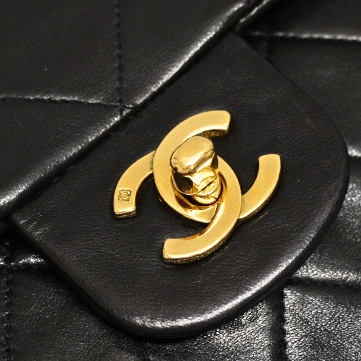 CHANEL Matelasse 25 Double Flap Lamb Bag Black Size ONE SIZE