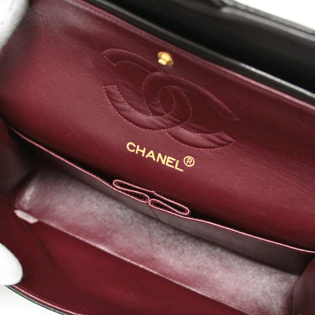 CHANEL Matelasse 25 Double Flap Lamb Bag Black Size ONE SIZE