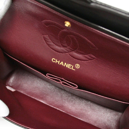 CHANEL Matelasse 25 Double Flap Lamb Bag Black Size ONE SIZE