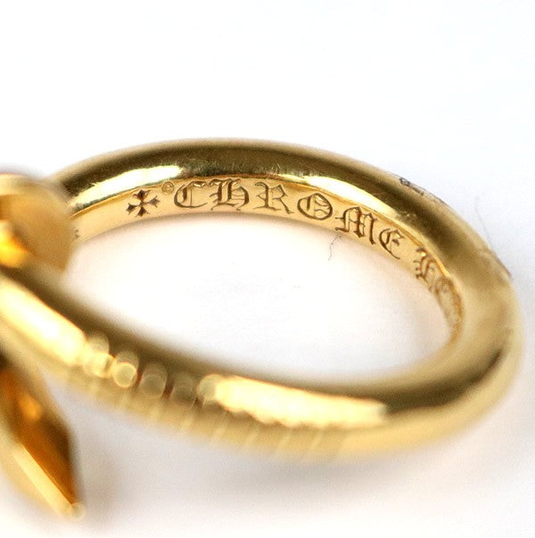CHROME HEARTS 22K CH Plus Flat Nail Ring Gold Size ONE SIZE