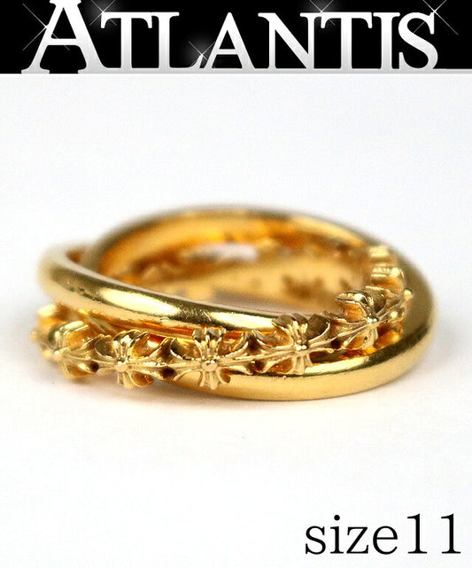 CHROME HEARTS 22K Tiny ECH Plus Trinity Ring Size US 6