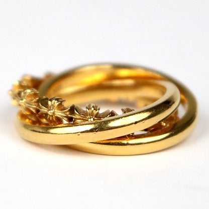 CHROME HEARTS 22K Tiny ECH Plus Trinity Ring Size ONE SIZE