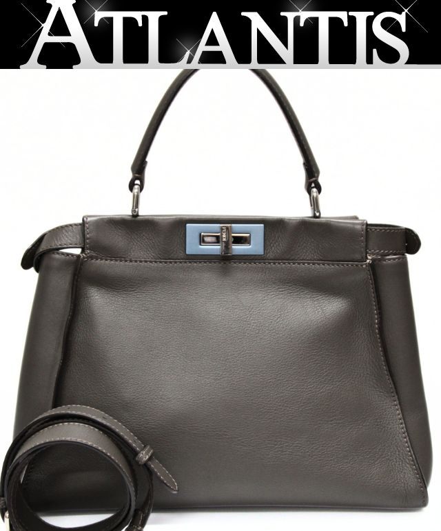 FENDI Peekaboo Medium Leather 2WAY Bag Size ONE SIZE