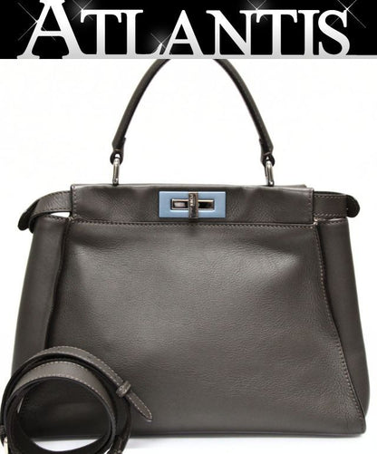FENDI Peekaboo Medium Leather 2WAY Bag Size ONE SIZE