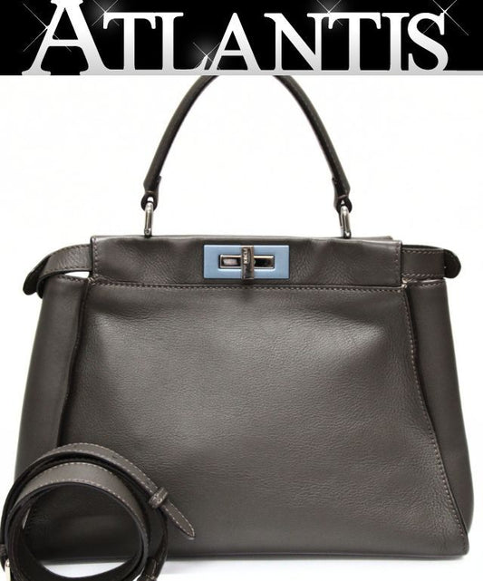 FENDI Peekaboo Medium Leather 2WAY Bag Size ONE SIZE