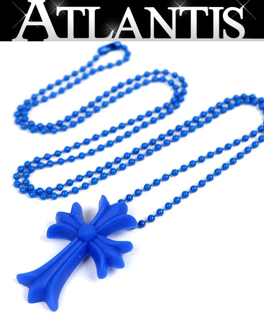 CHROME HEARTS Silicone Rubber Necklace Blue Size ONE SIZE