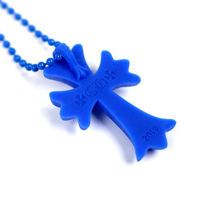 CHROME HEARTS Silicone Rubber Necklace Blue Size ONE SIZE