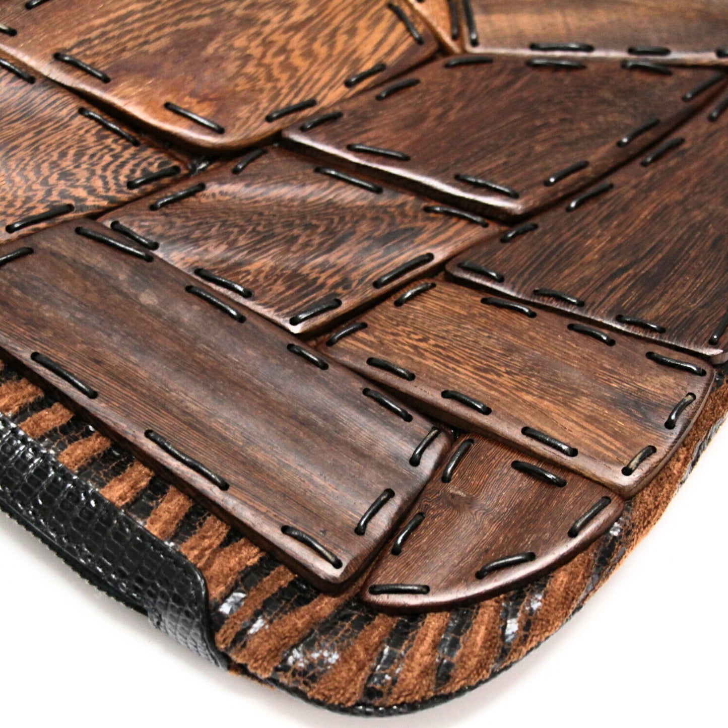 FENDI Wood Panel Oyster Zebra Hobo Bag Brown Size ONE SIZE
