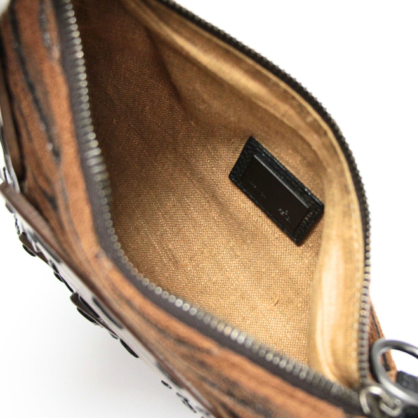 FENDI Wood Panel Oyster Zebra Hobo Bag Brown Size ONE SIZE