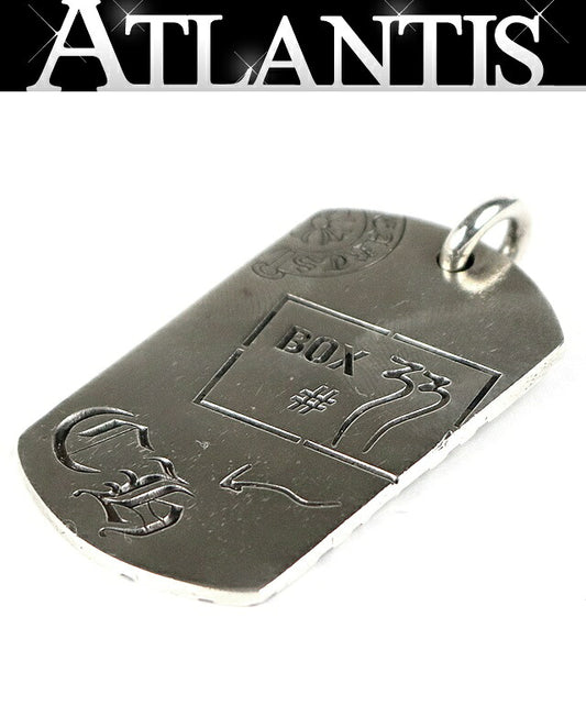 CHROME HEARTS Large Dog Tag Pendant Silver 925 Size ONE SIZE