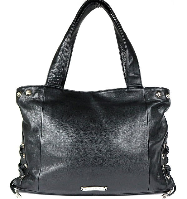 CHROME HEARTS JJDEAN Leather Handbag Black Size ONE SIZE
