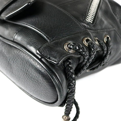 CHROME HEARTS JJDEAN Leather Handbag Black Size ONE SIZE