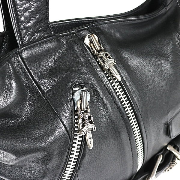 CHROME HEARTS JJDEAN Leather Handbag Black Size ONE SIZE