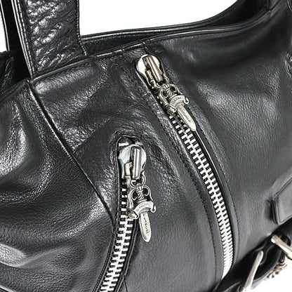 CHROME HEARTS JJDEAN Leather Handbag Black Size ONE SIZE
