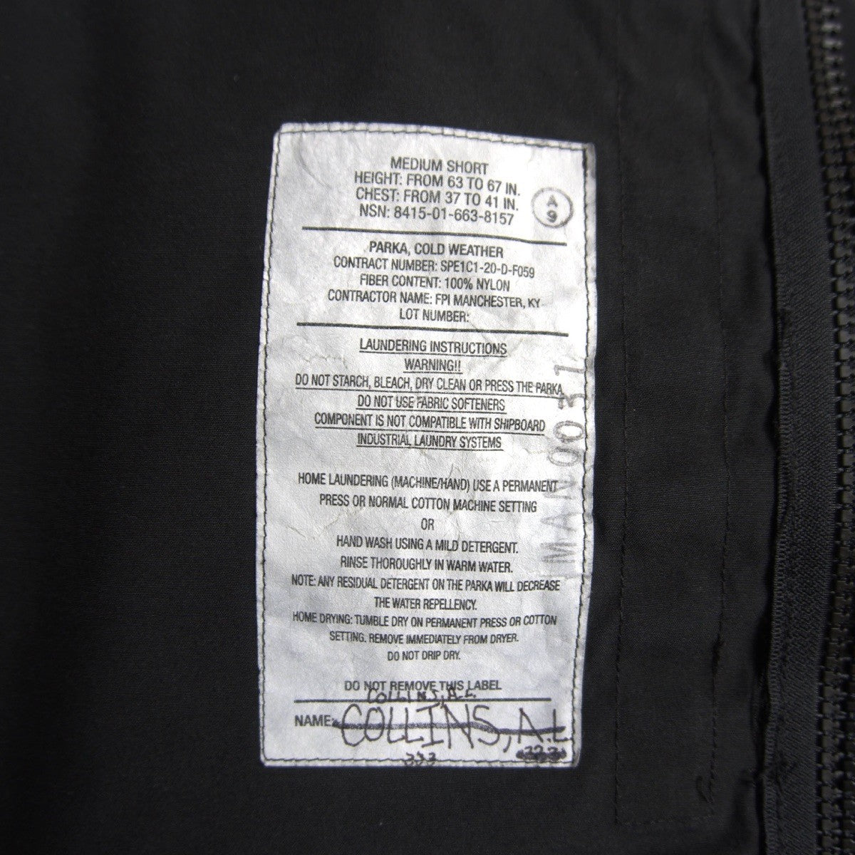 ECWCS GORE-TEX GEN2 Parka Jacket Black Size XL