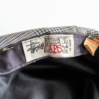 Stussy 90S Plaid flat cap Hat Size ONE SIZE
