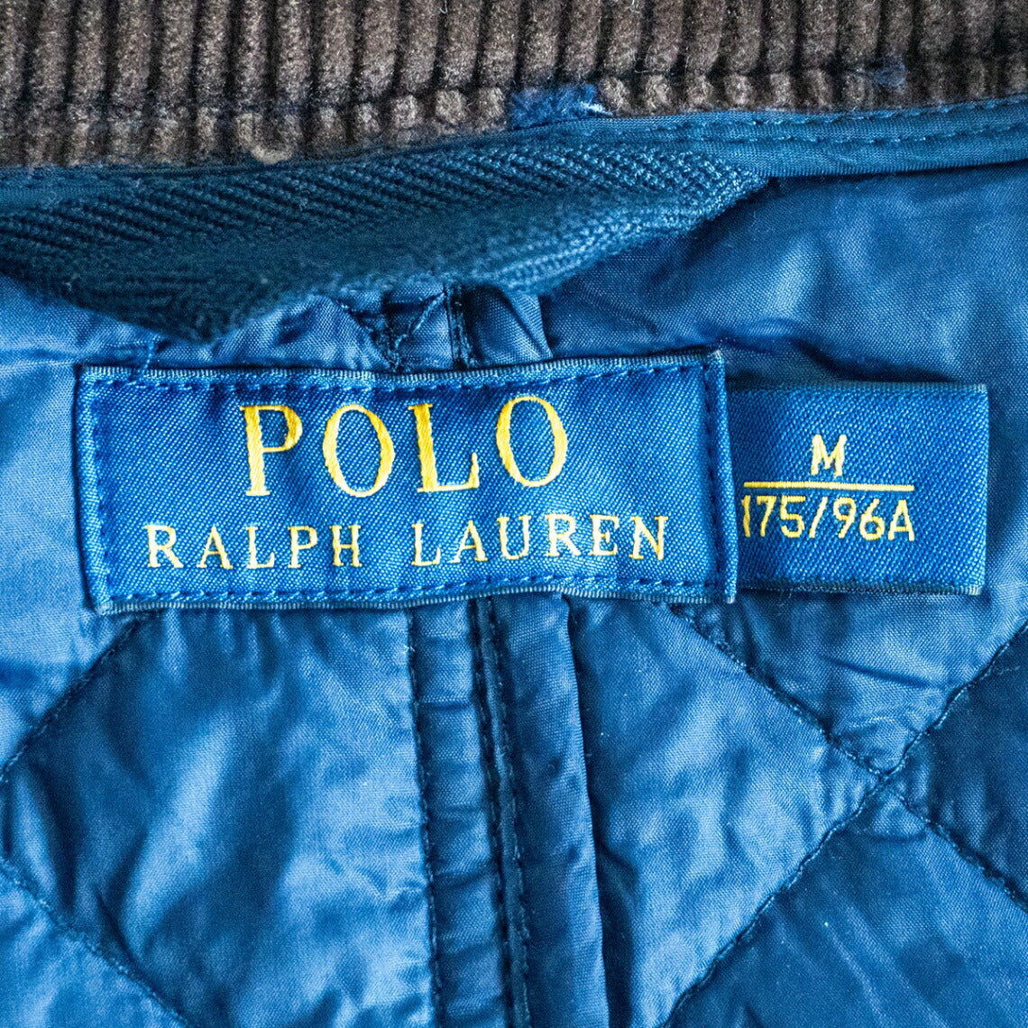 POLO RALPH LAUREN Corduroy Collar Quilted Jacket Navy Size M