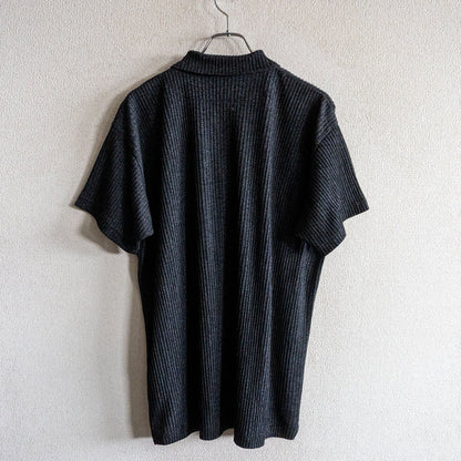 Y's for Men Ribbed Half-Zip Polo Shirt Gray Size L