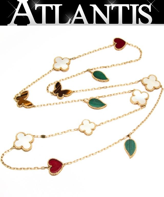 NON-BRAND K18YG Multi-Gemstone Necklace Size ONE SIZE