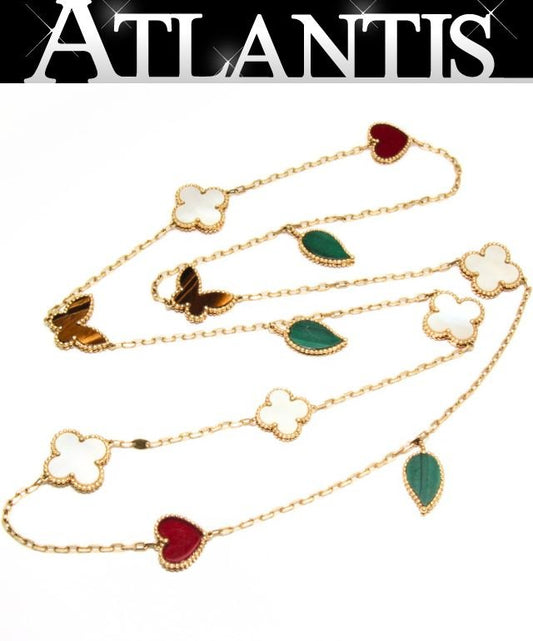 NON-BRAND K18YG Multi-Gemstone Necklace Size ONE SIZE