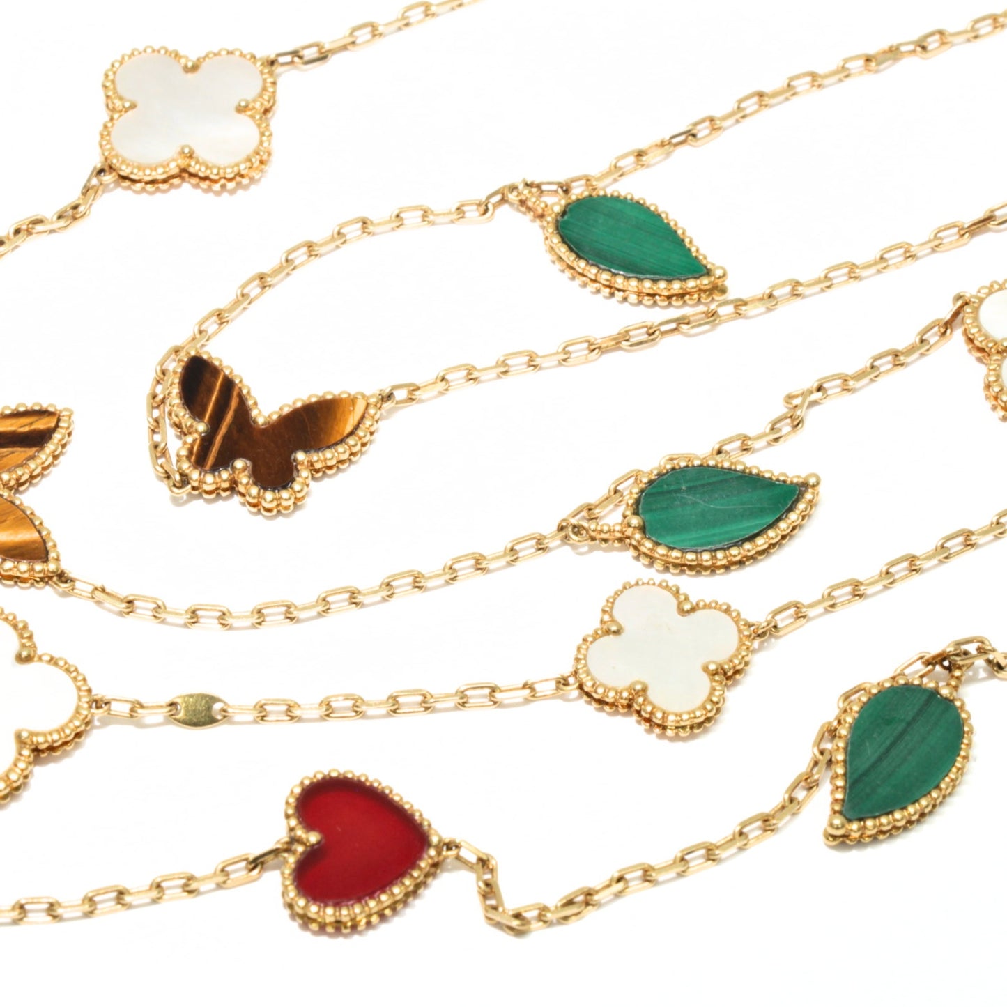 NON-BRAND K18YG Multi-Gemstone Necklace Size ONE SIZE