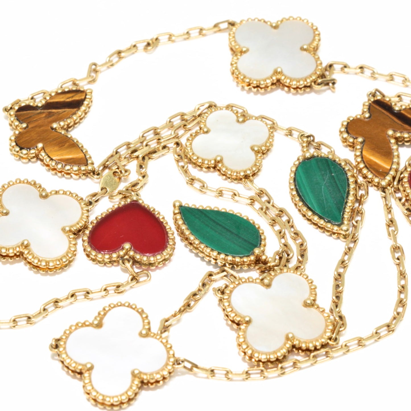 NON-BRAND K18YG Multi-Gemstone Necklace Size ONE SIZE