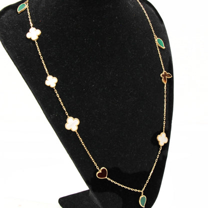 NON-BRAND K18YG Multi-Gemstone Necklace Size ONE SIZE