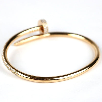 Cartier Juste un Clou Diamond Bracelet Pink Gold Size 17